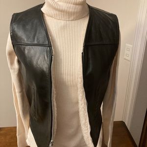 Harley Davidson black leather woman's vest, size S